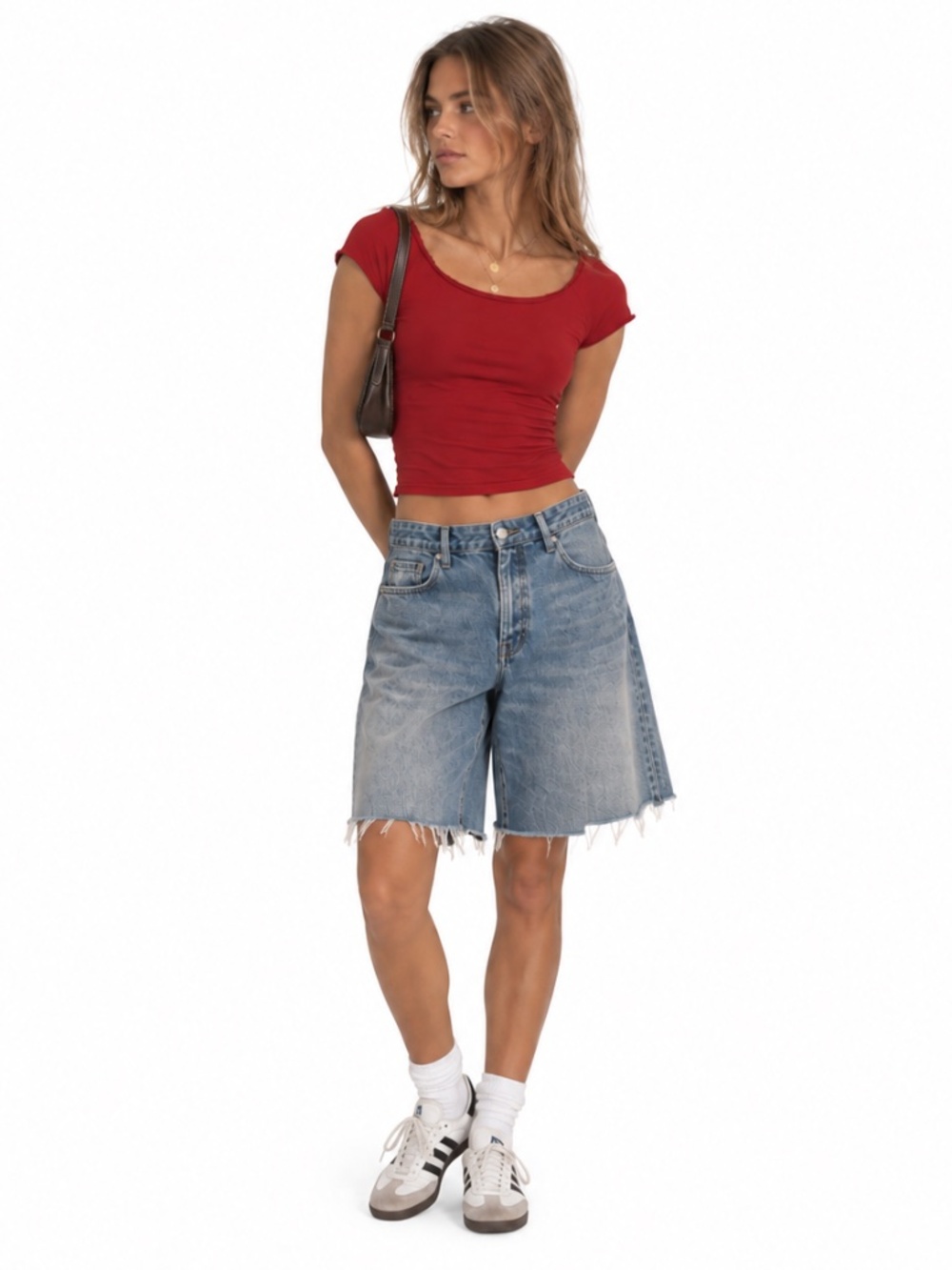 Brandy Melville Red Short Sleeve Tee, One Size